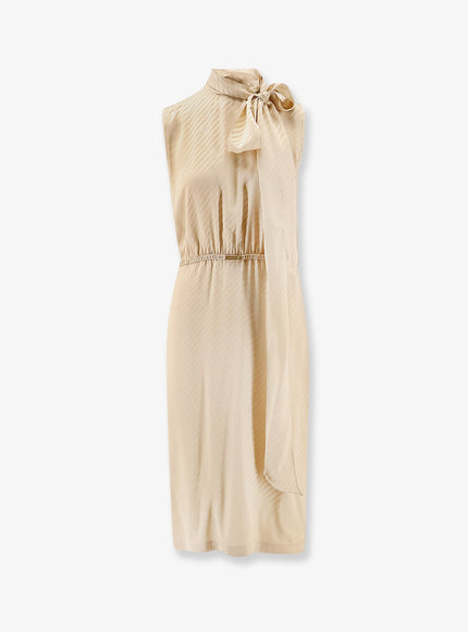 Gucci Silk Midi Dress Gardenia