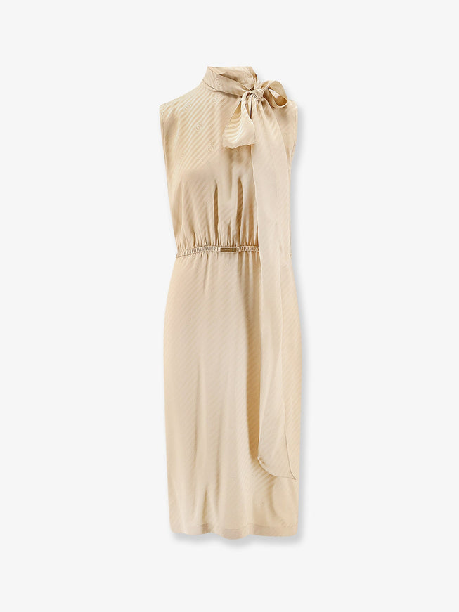 Gucci Silk Midi Dress Gardenia