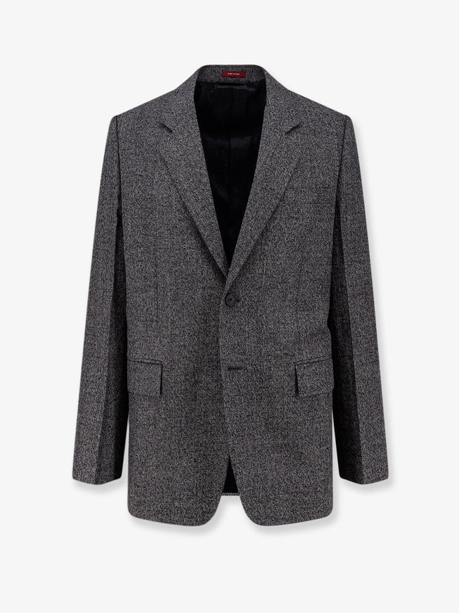 Gucci Mouliné Wool Blazer Black White
