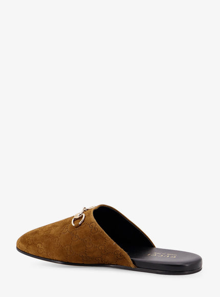 Gucci Suede Sabot With Horsebit Detail
