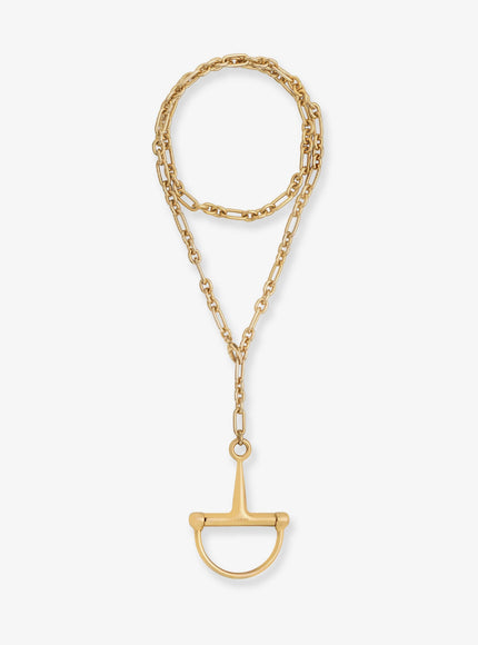 Gucci Half Horsebit Necklace Uni Oro Shy Nk Free