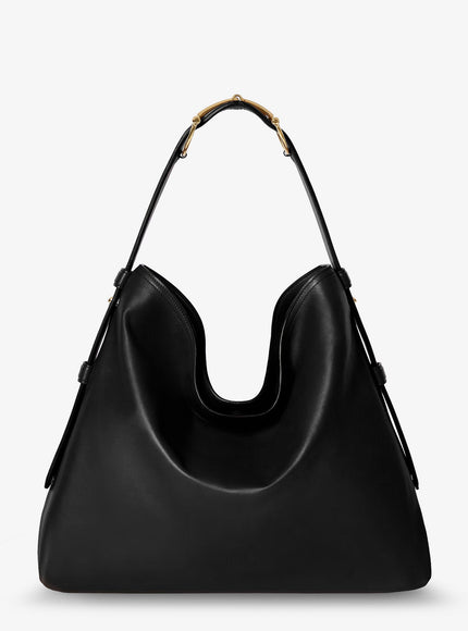 Gucci Gucci Beatrix Large Leather Shoulder Bag Uni Black