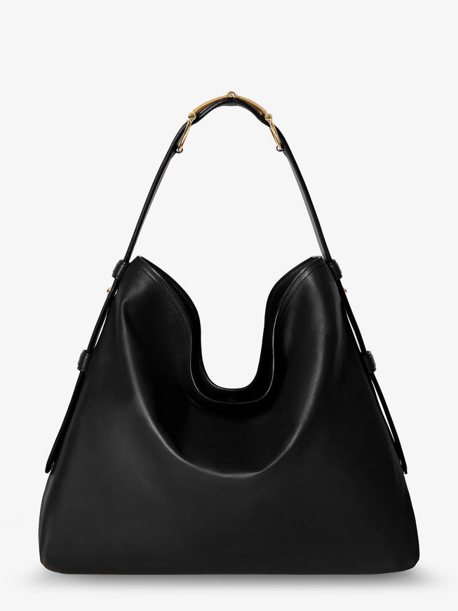 Gucci Gucci Beatrix Large Leather Shoulder Bag Uni Black