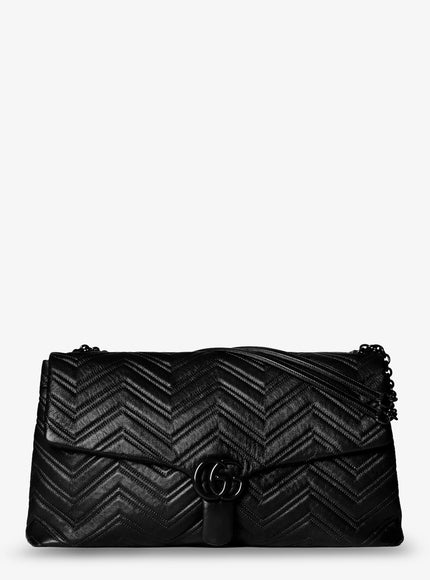 Gucci Gg Marmont Matelassé Leather Shoulder Bag Uni Black Black Black
