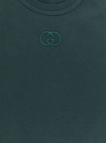 Gucci Cotton T-Shirt With Gg Incrocio Logo Detail