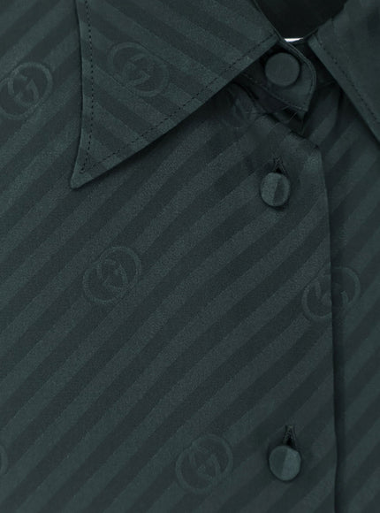 Gucci Silk Shirt With Diagonal Motif