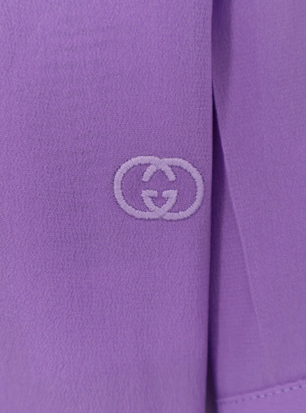 Gucci Silk Shirt With Gg Embroidery