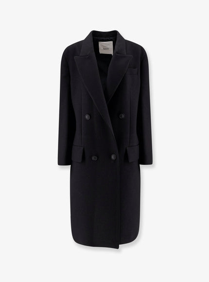 Hevo Lucugnano Double-Breasted Coat Black