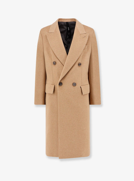 Hevo Cashmere Coat With Satin Lining Marrone