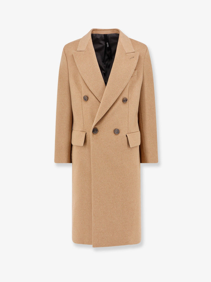 Hevo Cashmere Coat With Satin Lining Marrone