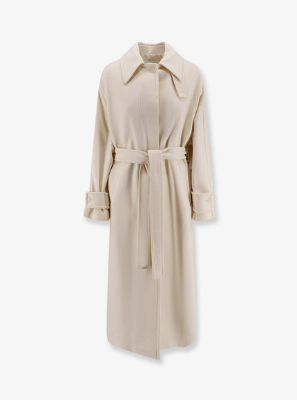 Hevo Moschella Wool Blend Coat Bianco