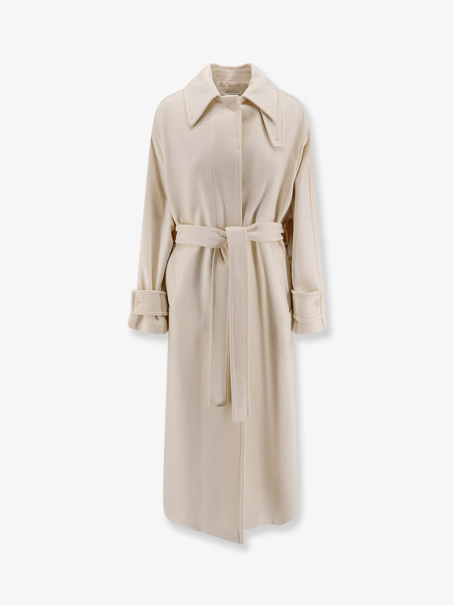 Hevo Moschella Wool Blend Coat Bianco