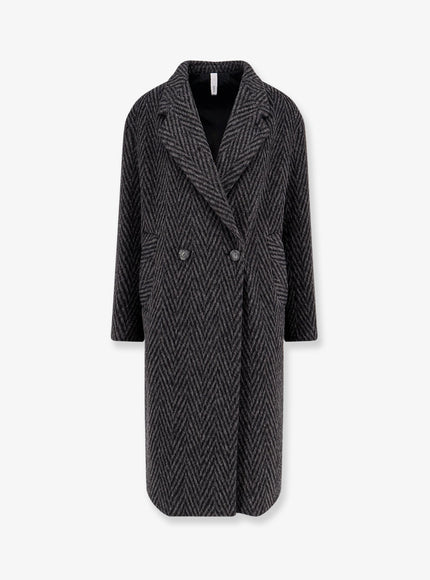 Hevo Santa Cesarea Wool Blend Coat Nero