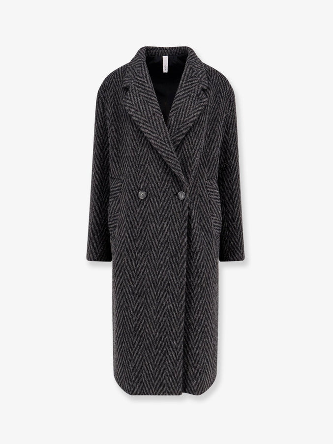 Hevo Santa Cesarea Wool Blend Coat Nero