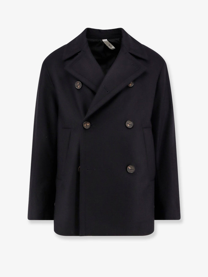 Hevo Trani Double-Breasted Wool Blend Coat Blu
