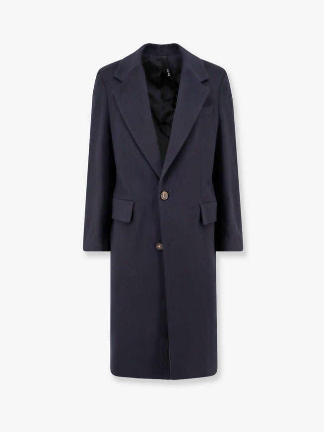 Hevo Cashmere Coat With Satin Lining Blu
