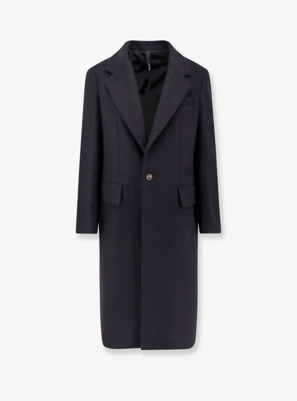 Hevo Virgin Wool Coat With Satin Lining Blu