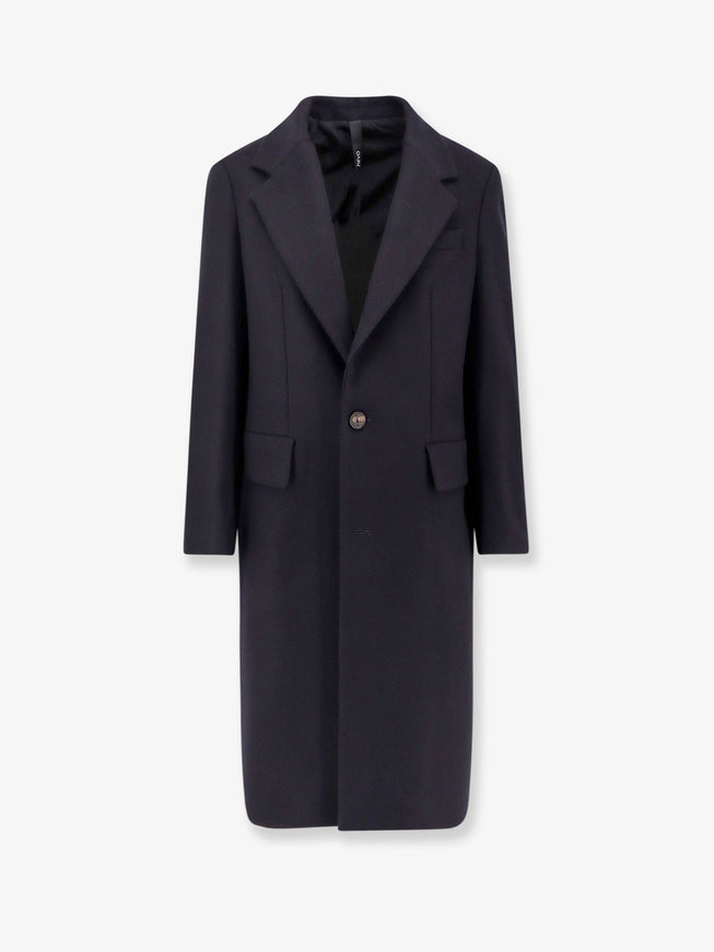 Hevo Virgin Wool Coat With Satin Lining Blu