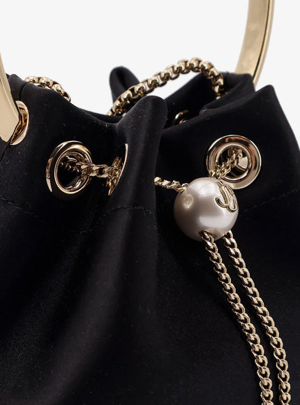 Jimmy Choo Bonbon Mirrored Fabric Bucket Bag