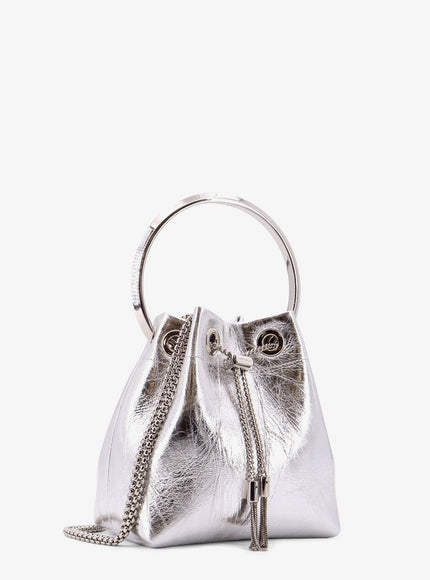 Jimmy Choo Bonbon Mirrored Fabric Bucket Bag