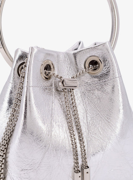 Jimmy Choo Bonbon Mirrored Fabric Bucket Bag