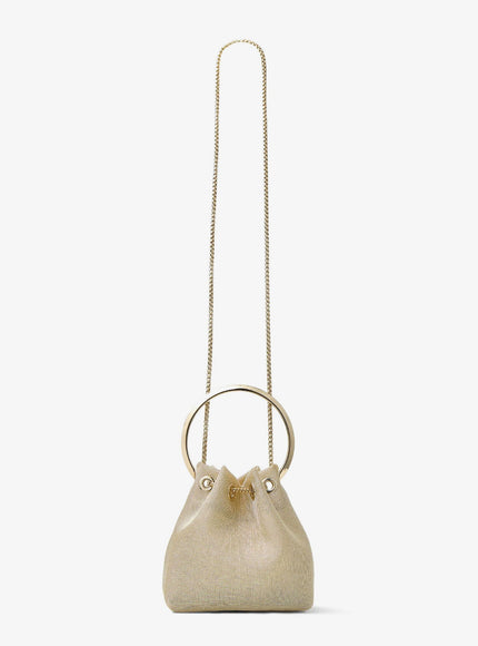Jimmy Choo Bonbon Mirrored Fabric Bucket Bag
