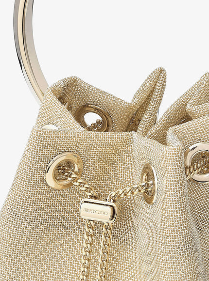 Jimmy Choo Bonbon Mirrored Fabric Bucket Bag