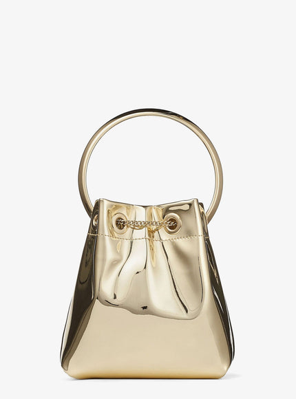 Jimmy Choo Bonbon Mirrored Fabric Bucket Bag