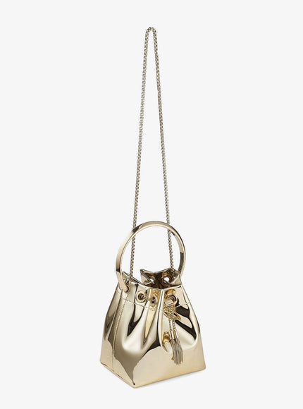 Jimmy Choo Bonbon Mirrored Fabric Bucket Bag