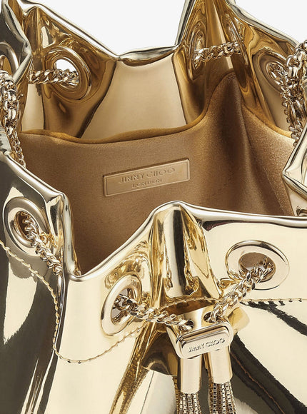 Jimmy Choo Bonbon Mirrored Fabric Bucket Bag