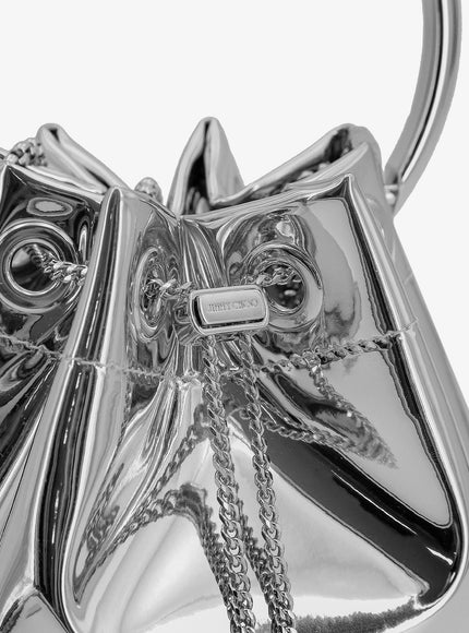 Jimmy Choo Bonbon Mirrored Fabric Bucket Bag