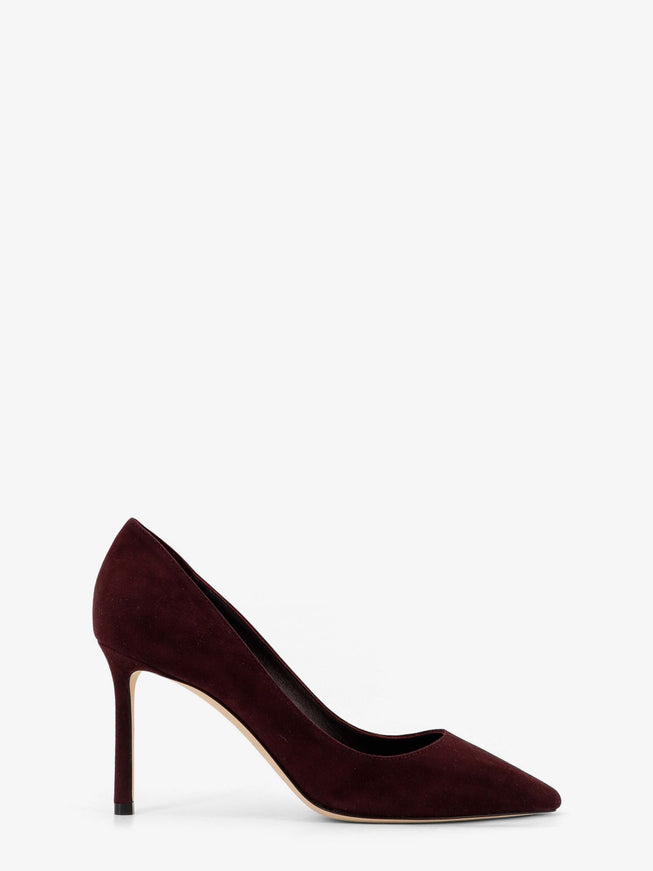 Jimmy Choo Romy 85 Leather Pumps With Croco Effect Deep Merlot