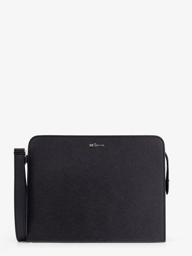 Kiton Ciro Paone Leather Clutch Uni Nero