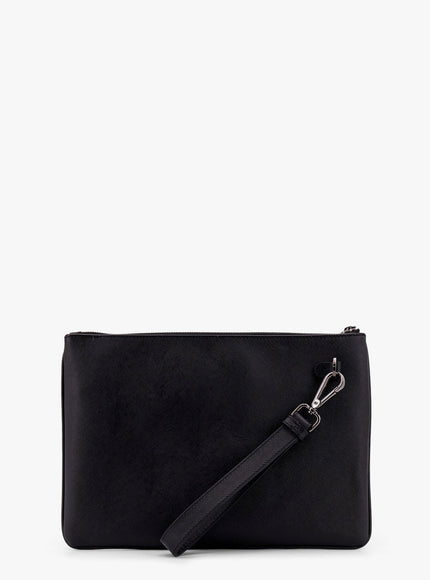 Kiton Ciro Paone Nylon Clutch Bag With Iconic Logo Embroidery