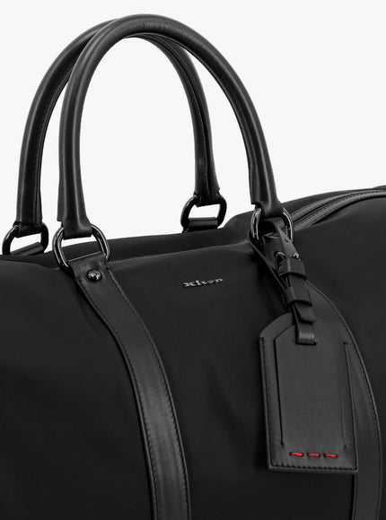 Kiton Ciro Paone Nylon Duffle Bag With Leather Inserts