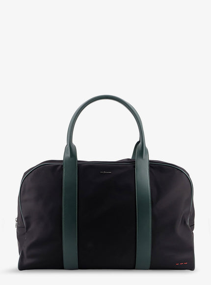 Kiton Ciro Paone Nylon Travel Bag Uni Nero Verde Petrolio