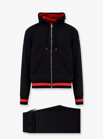 Kiton Ciro Paone Cotton Jumpsuit With Contrasting Trims Nero