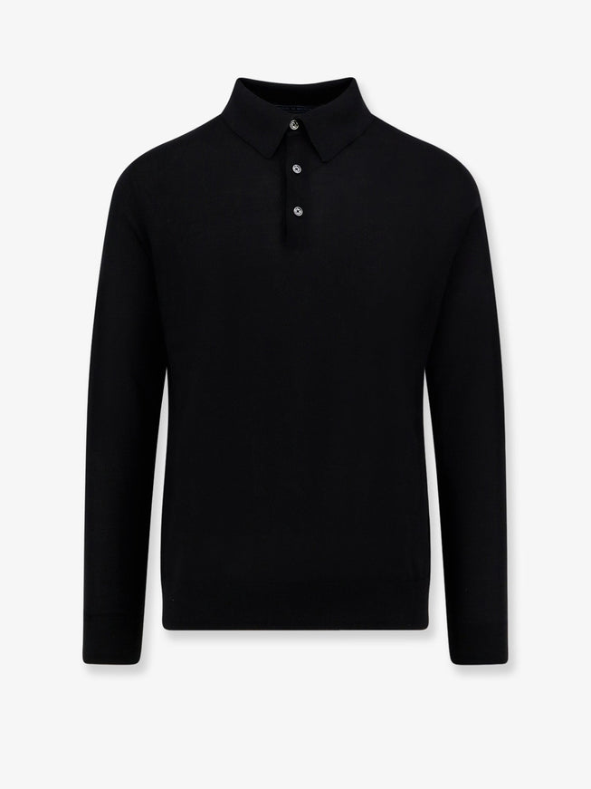 Kiton Ciro Paone Cotton Polo Shirt Nero