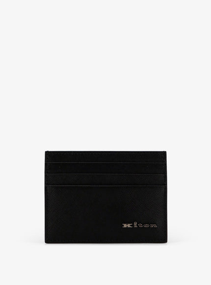 Kiton Ciro Paone Leather Card Holder Uni Nero