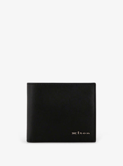 Kiton Ciro Paone Bifold Leather Wallet Uni Nero