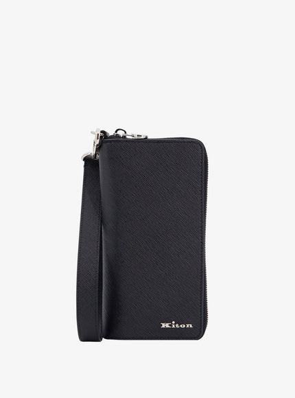 Kiton Ciro Paone Leather Phonecase Uni Nero