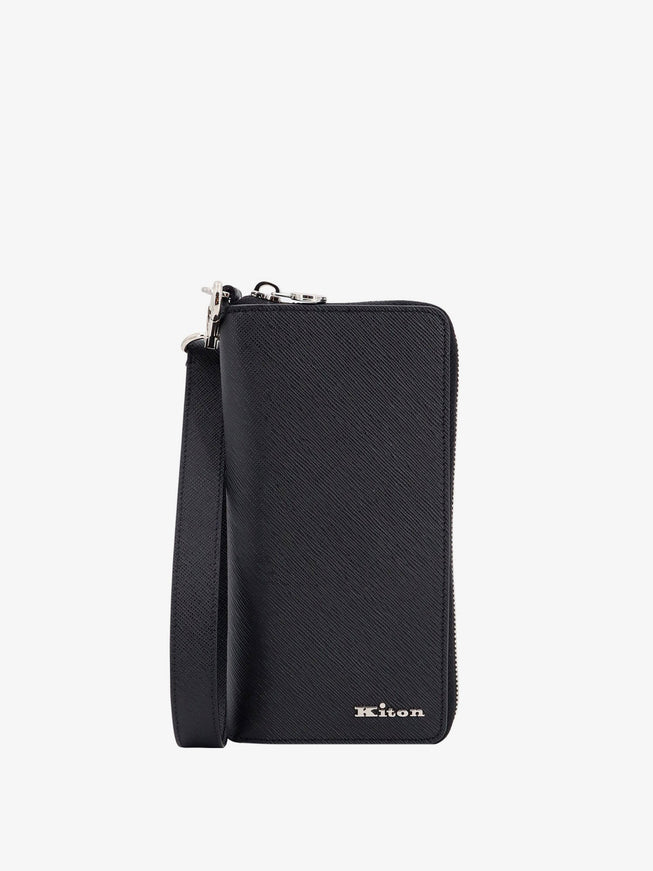 Kiton Ciro Paone Leather Phonecase Uni Nero