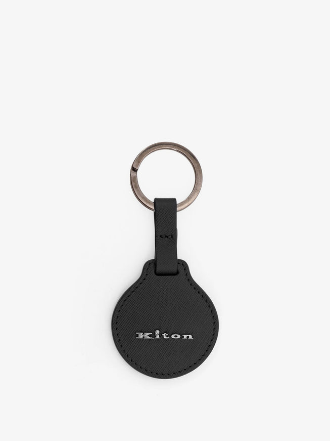 Kiton Ciro Paone Leather Keyring Uni Nero