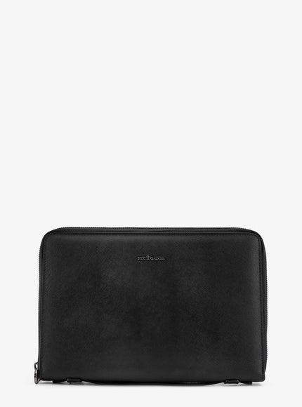 Kiton Ciro Paone Leather Briefcase Uni Nero