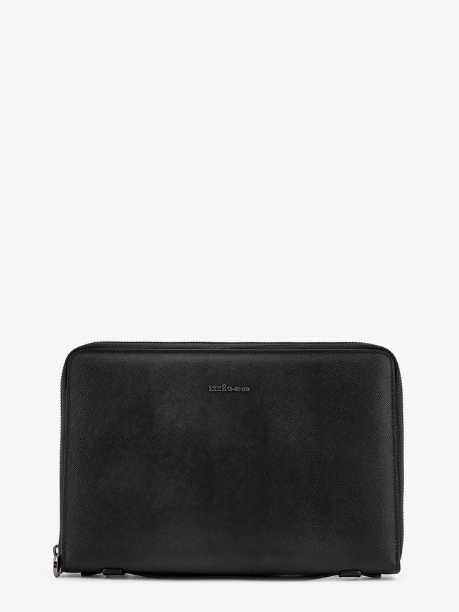 Kiton Ciro Paone Leather Briefcase Uni Nero