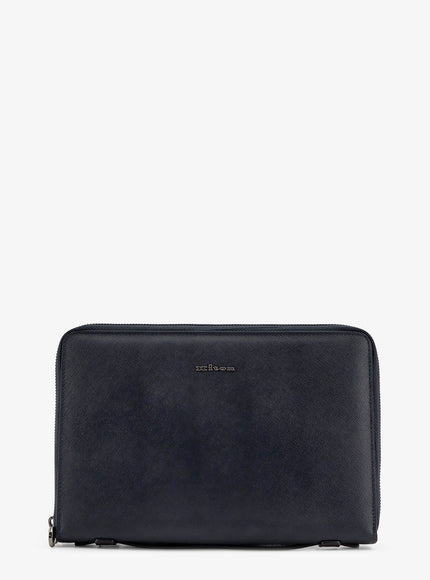 Kiton Ciro Paone Leather Briefcase Uni Blu