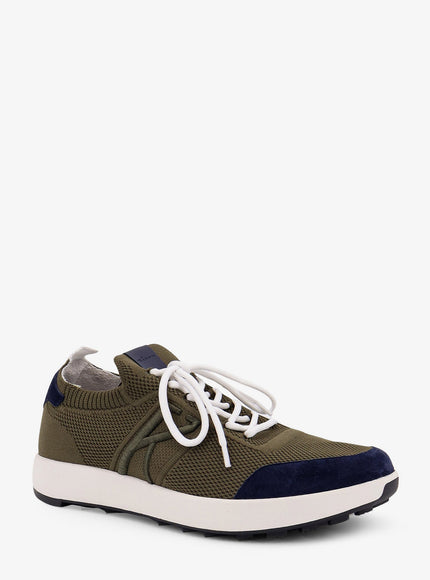 Kiton Ciro Paone Low-Top Mesh Sneakers With Suede Profiles