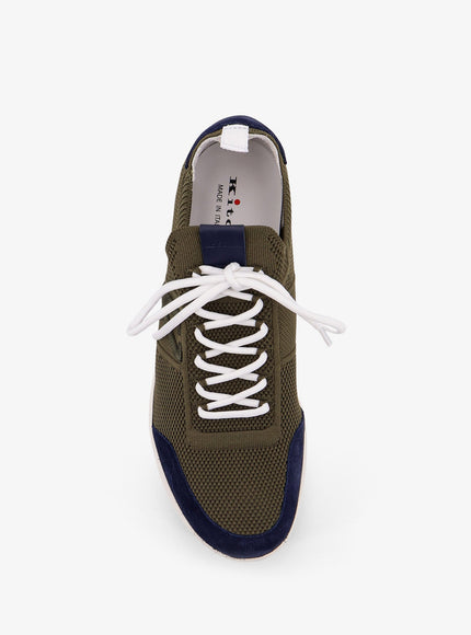 Kiton Ciro Paone Low-Top Mesh Sneakers With Suede Profiles