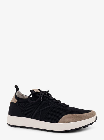 Kiton Ciro Paone Low-Top Mesh Sneakers With Suede Profiles