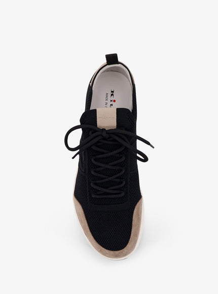 Kiton Ciro Paone Low-Top Mesh Sneakers With Suede Profiles